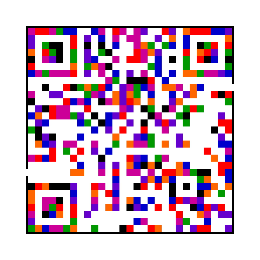 QR Maze — colorful tropical palette sample